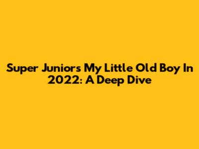 Super Junior's 'My Little Old Boy' In 2022: A Deep Dive