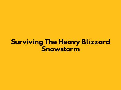Surviving The Heavy Blizzard Snowstorm