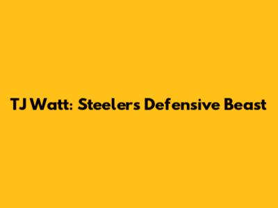 TJ Watt: Steelers' Defensive Beast