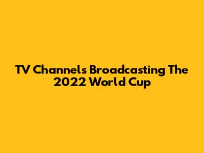 TV Channels Broadcasting The 2022 World Cup