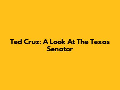 Ted Cruz: A Look At The Texas Senator