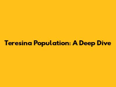 Teresina Population: A Deep Dive