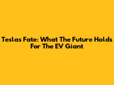 Tesla's Fate: What The Future Holds For The EV Giant