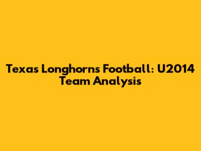 Texas Longhorns Football: U2014 Team Analysis
