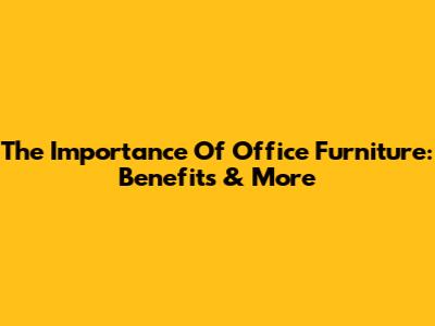 The Importance Of Office Furniture: Benefits & More