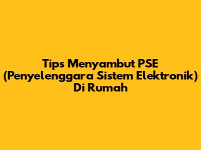 Tips Menyambut PSE (Penyelenggara Sistem Elektronik) Di Rumah