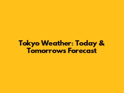 Tokyo Weather: Today & Tomorrow's Forecast