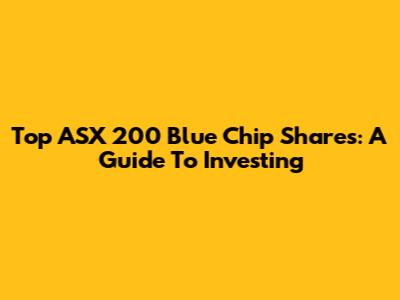 Top ASX 200 Blue Chip Shares: A Guide To Investing