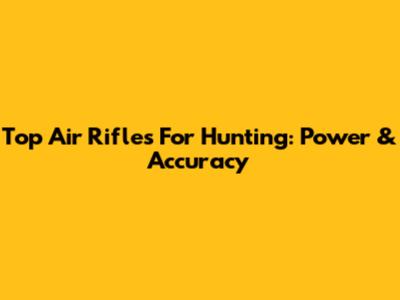 Top Air Rifles For Hunting: Power & Accuracy