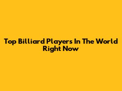 Top Billiard Players In The World Right Now