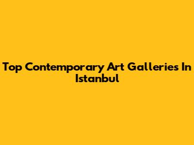 Top Contemporary Art Galleries In Istanbul