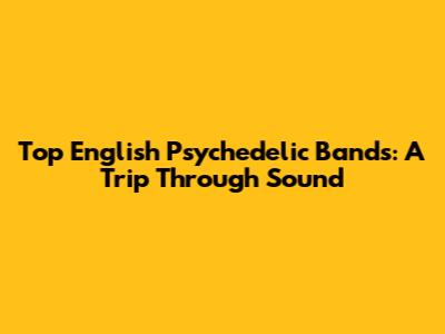 Top English Psychedelic Bands: A Trip Through Sound