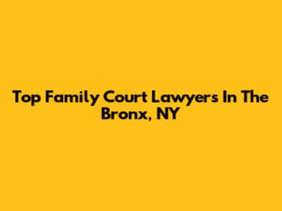 Top Family Court Lawyers In The Bronx, NY