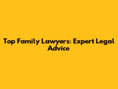 Top Family Lawyers: Expert Legal Advice