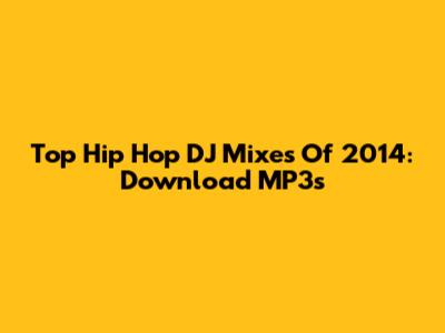 Top Hip Hop DJ Mixes Of 2014: Download MP3s