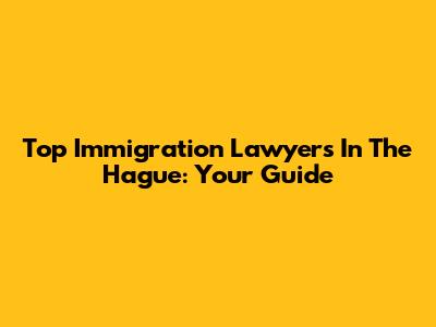 Top Immigration Lawyers In The Hague: Your Guide
