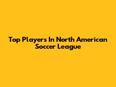 Top Players In North American Soccer League