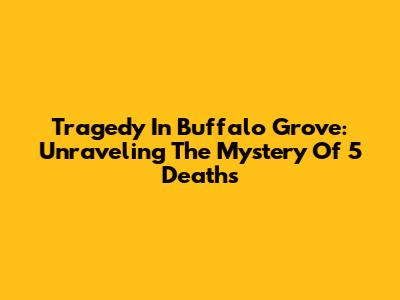 Tragedy In Buffalo Grove: Unraveling The Mystery Of 5 Deaths