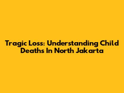 Tragic Loss: Understanding Child Deaths In North Jakarta