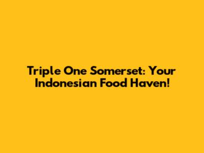 Triple One Somerset: Your Indonesian Food Haven!