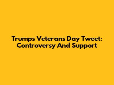 Trump's Veterans Day Tweet: Controversy And Support