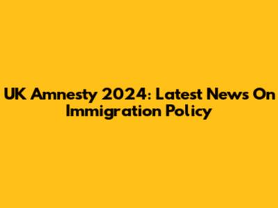 UK Amnesty 2024: Latest News On Immigration Policy