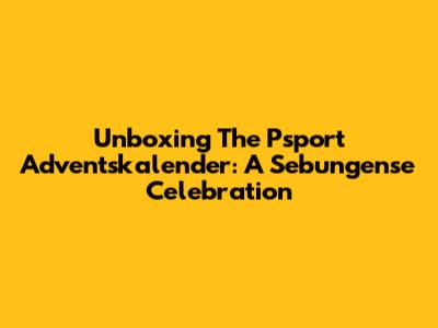 Unboxing The Psport Adventskalender: A Sebungense Celebration