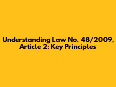 Understanding Law No. 48/2009, Article 2: Key Principles