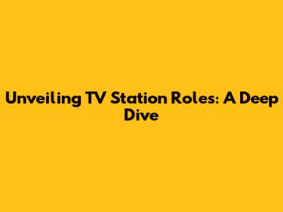 Unveiling TV Station Roles: A Deep Dive