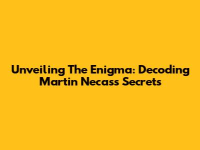 Unveiling The Enigma: Decoding Martin Necas's Secrets