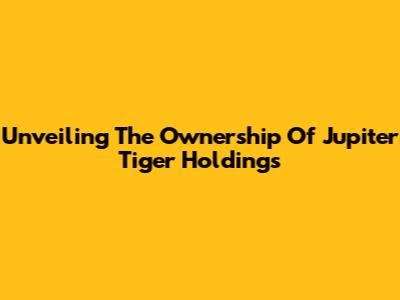 Unveiling The Ownership Of Jupiter Tiger Holdings