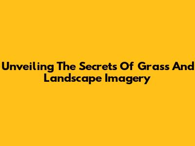 Unveiling The Secrets Of Grass And Landscape Imagery