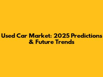 Used Car Market: 2025 Predictions & Future Trends