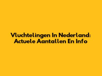 Vluchtelingen In Nederland: Actuele Aantallen En Info