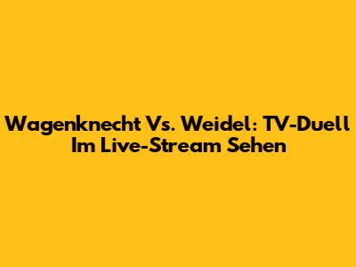 Wagenknecht Vs. Weidel: TV-Duell Im Live-Stream Sehen