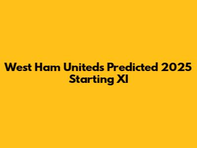 West Ham United's Predicted 2025 Starting XI