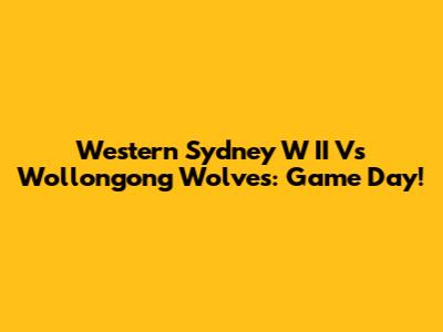 Western Sydney W II Vs Wollongong Wolves: Game Day!