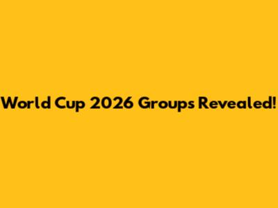 World Cup 2026 Groups Revealed!