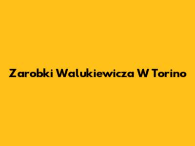 Zarobki Walukiewicza W Torino