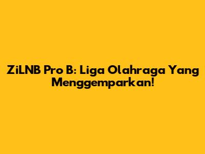 ZiLNB Pro B: Liga Olahraga Yang Menggemparkan!