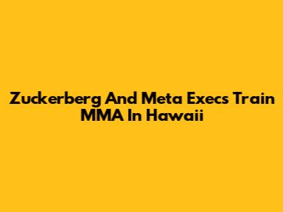 Zuckerberg And Meta Execs Train MMA In Hawaii